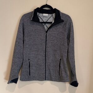 💜Columbia Women’s Black and Gray Zip-Up Sweater with Pockets Comfortable Casual